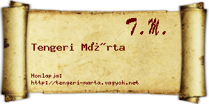 Tengeri Márta névjegykártya
